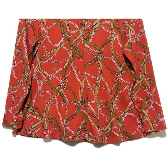 Skye's The Limit Top Women's Medium Pullover Orange Horse and Bridle Motif - Picture 4 of 8